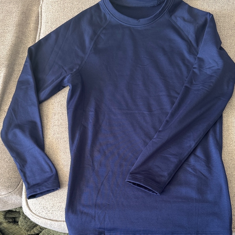 Kids Navy Blue Long Sleeve athletic Shirt